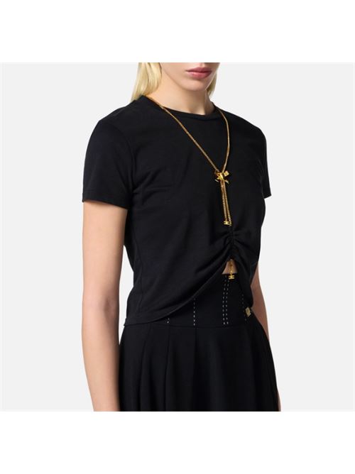 T-SHIRT CON COLLANA  A FIOCCO ELISABETTA FRANCHI | MA00651E2110 nero